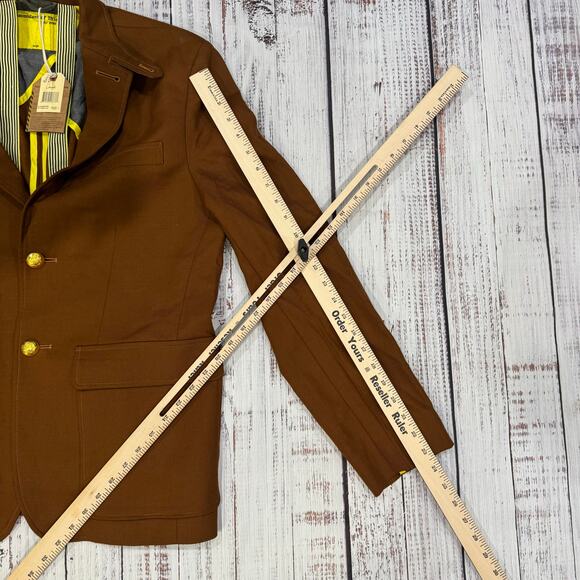 Descendant of Thieves Brown Wool Blend Blazer L Limited 247 Gold Buttons - Picture 5 of 14